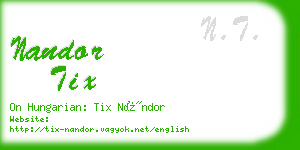 nandor tix business card